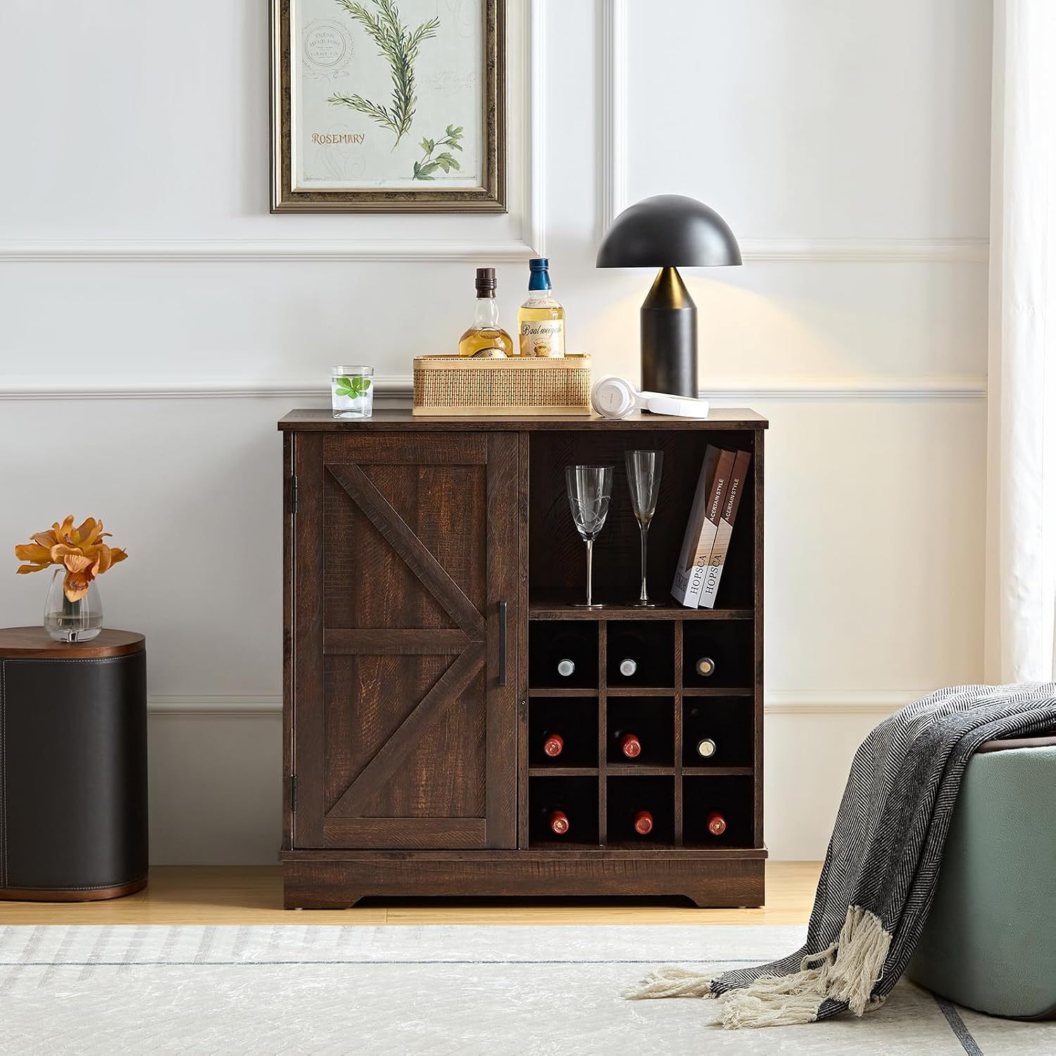 Home Bar Shelves - Mueble Bar Estilo Rústico con Botellero