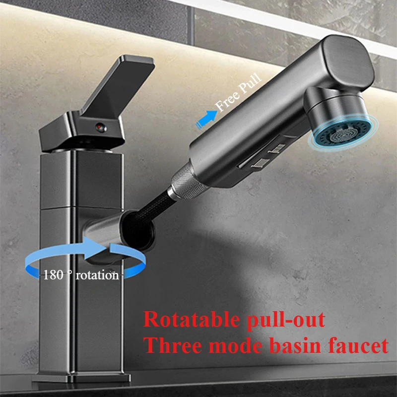 Home Bar Sink - Grifo de baño extraíble, mezclador de