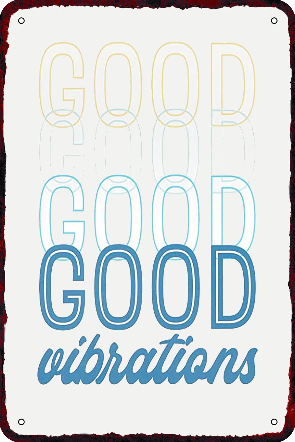 Home Bar Word - CARNIBELLE Good Vibrations Letrero Metálico Vintage
