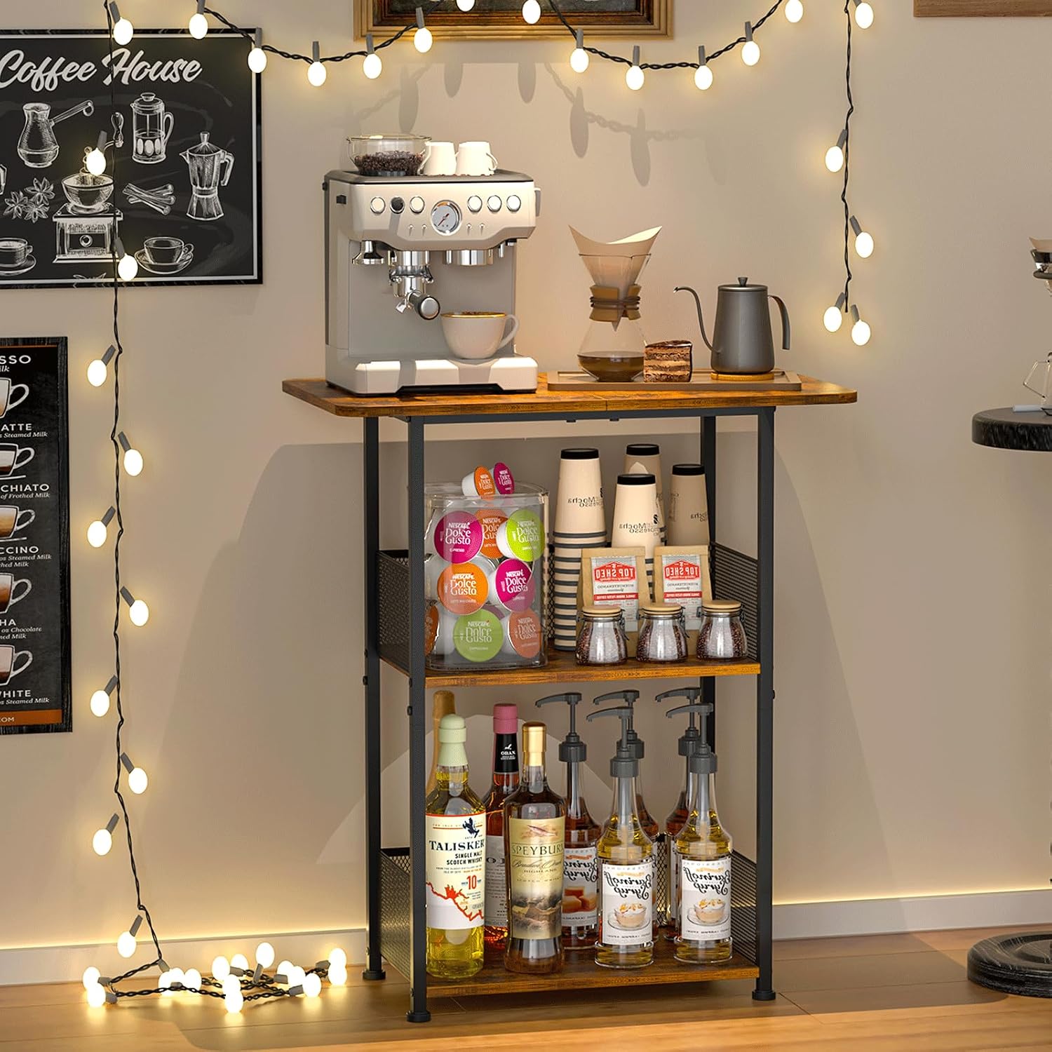 Home Bar Setup - Mini Barra de Café de Pie,