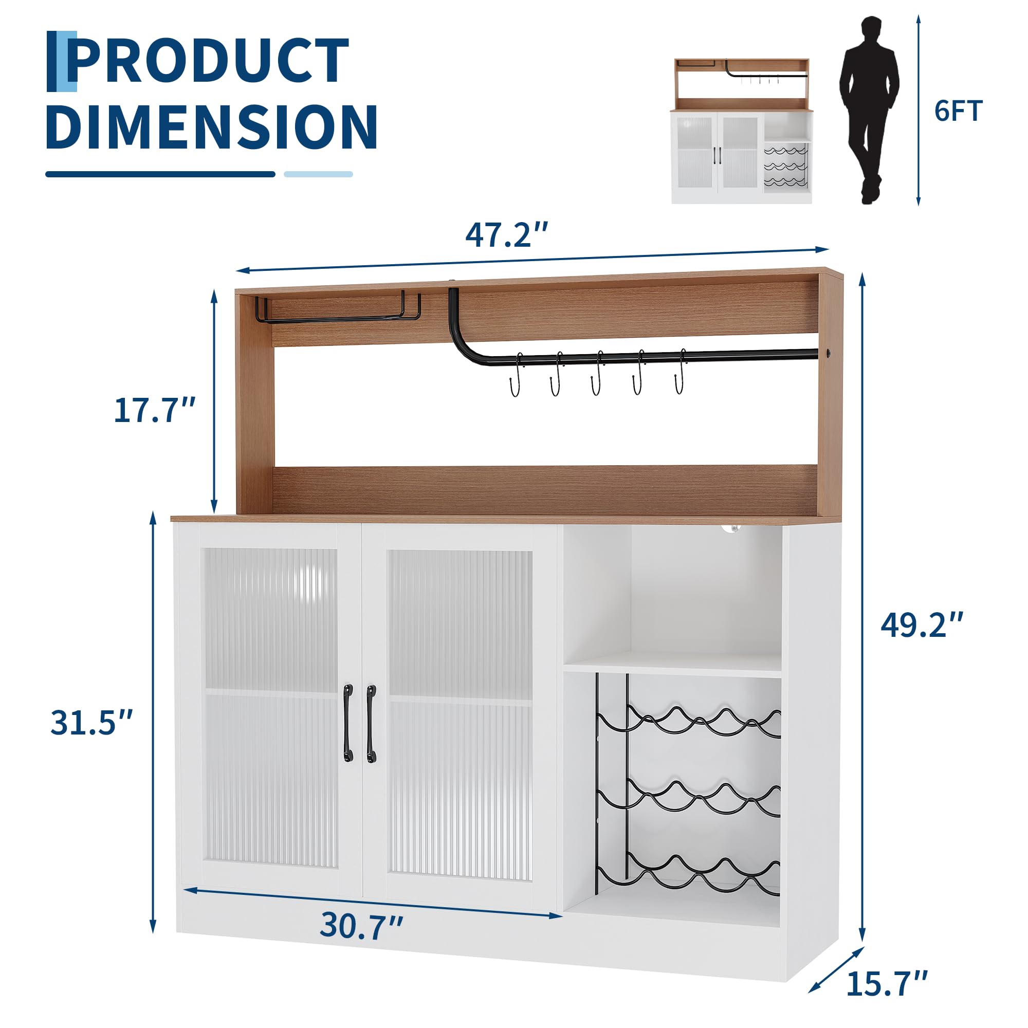 Mueble Bar para Vinos con Luce - Home Bar Shelves reseña y precio