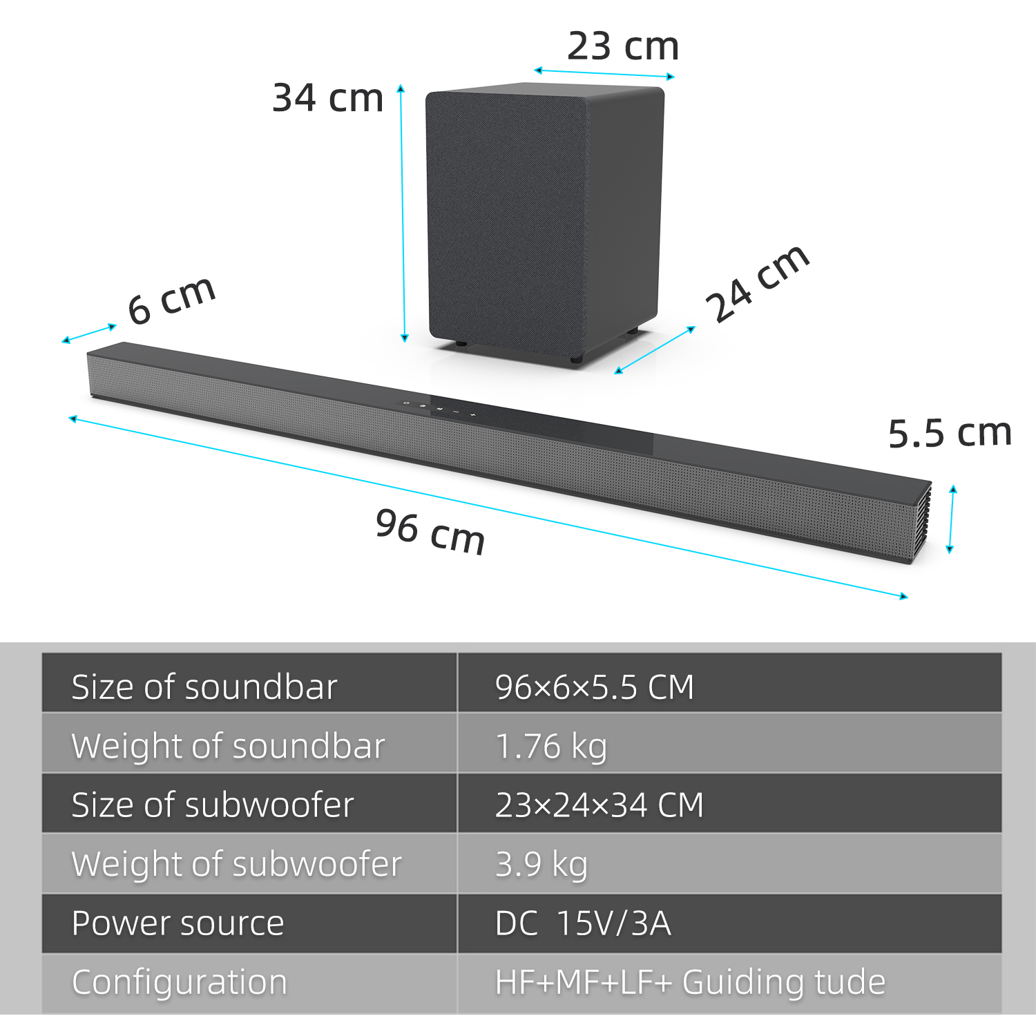 Barra de sonido de TV de 84W c - Home Bar And Theater reseña y precio