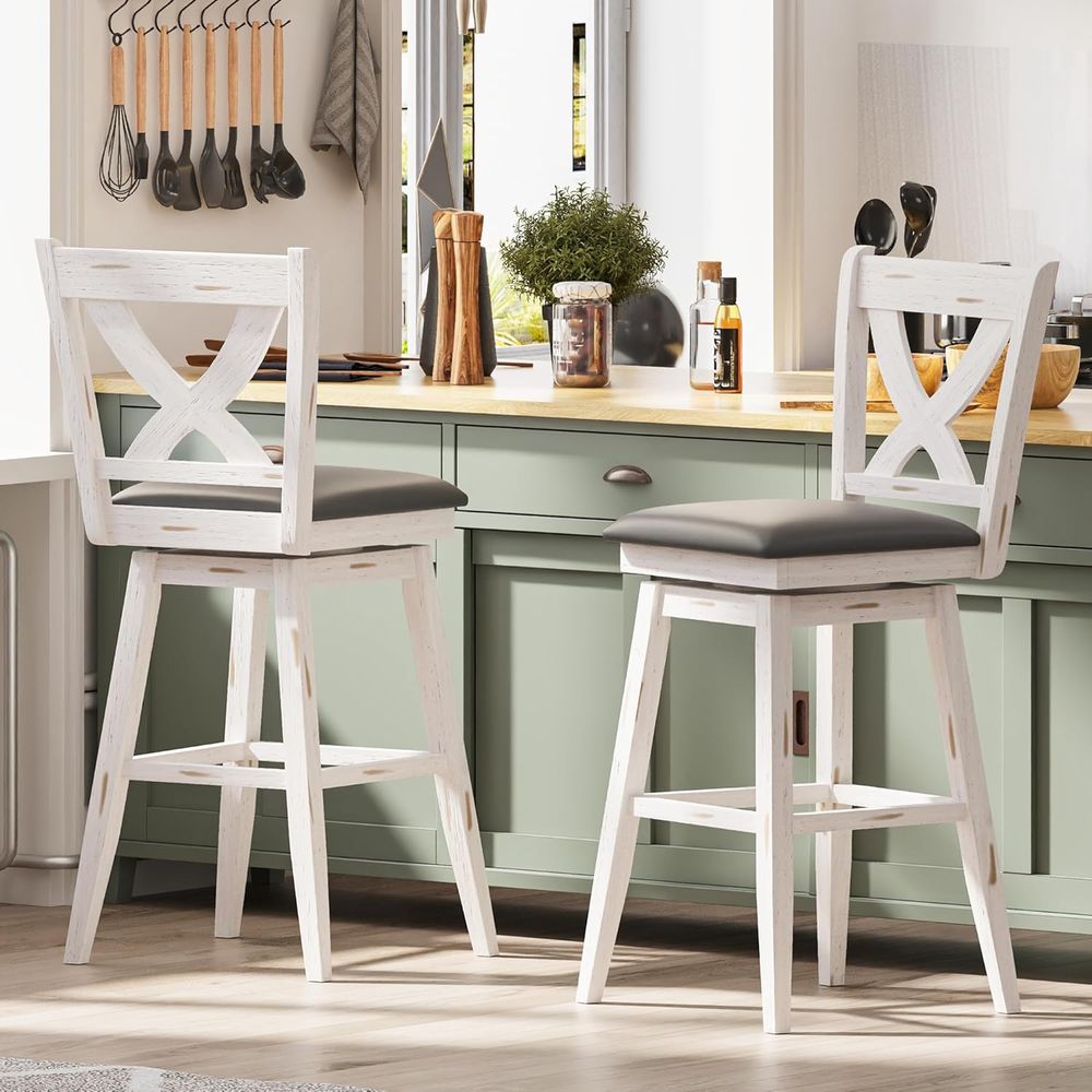 Juego de 2 taburetes giratorio - Home Bar Stools reseña y precio