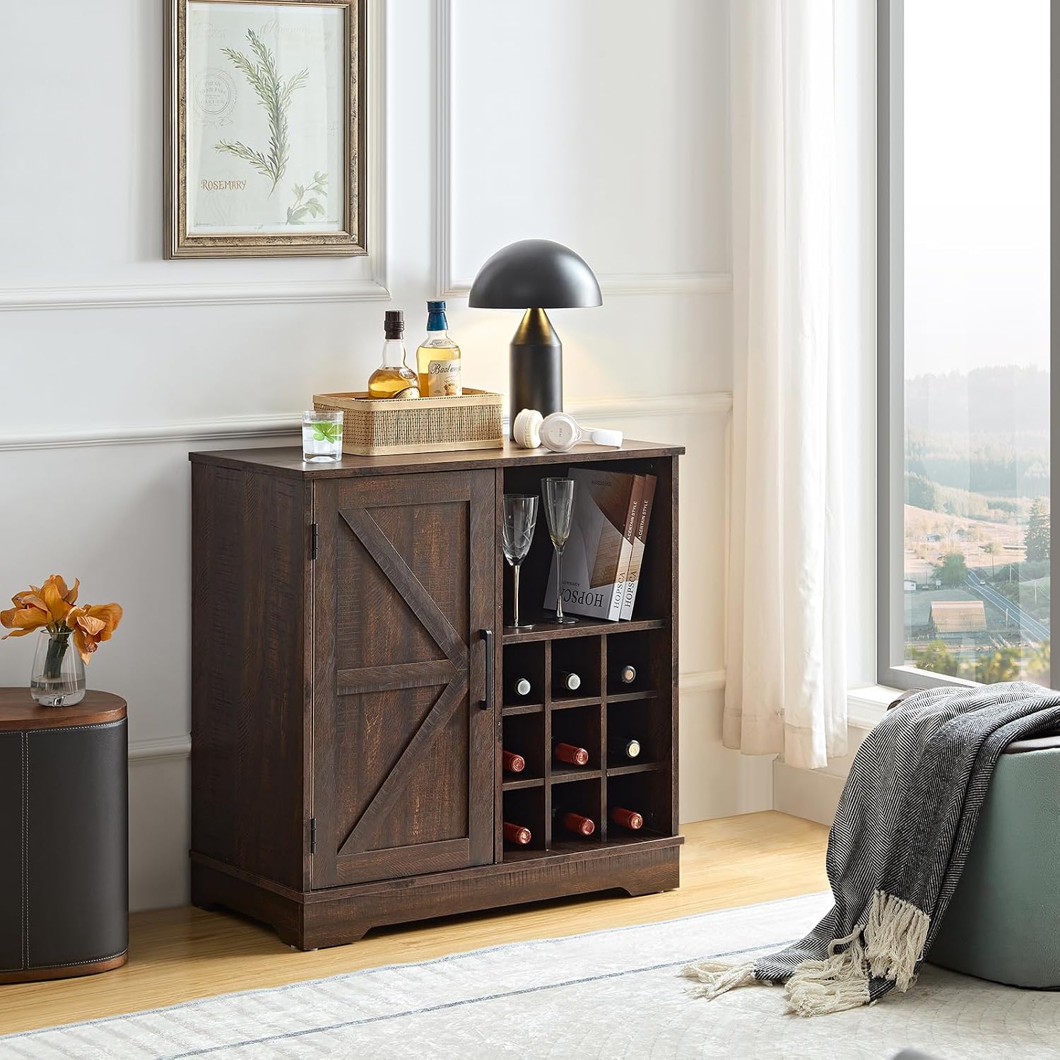 Mueble Bar Estilo Rústico con  - Home Bar Shelves reseña y precio
