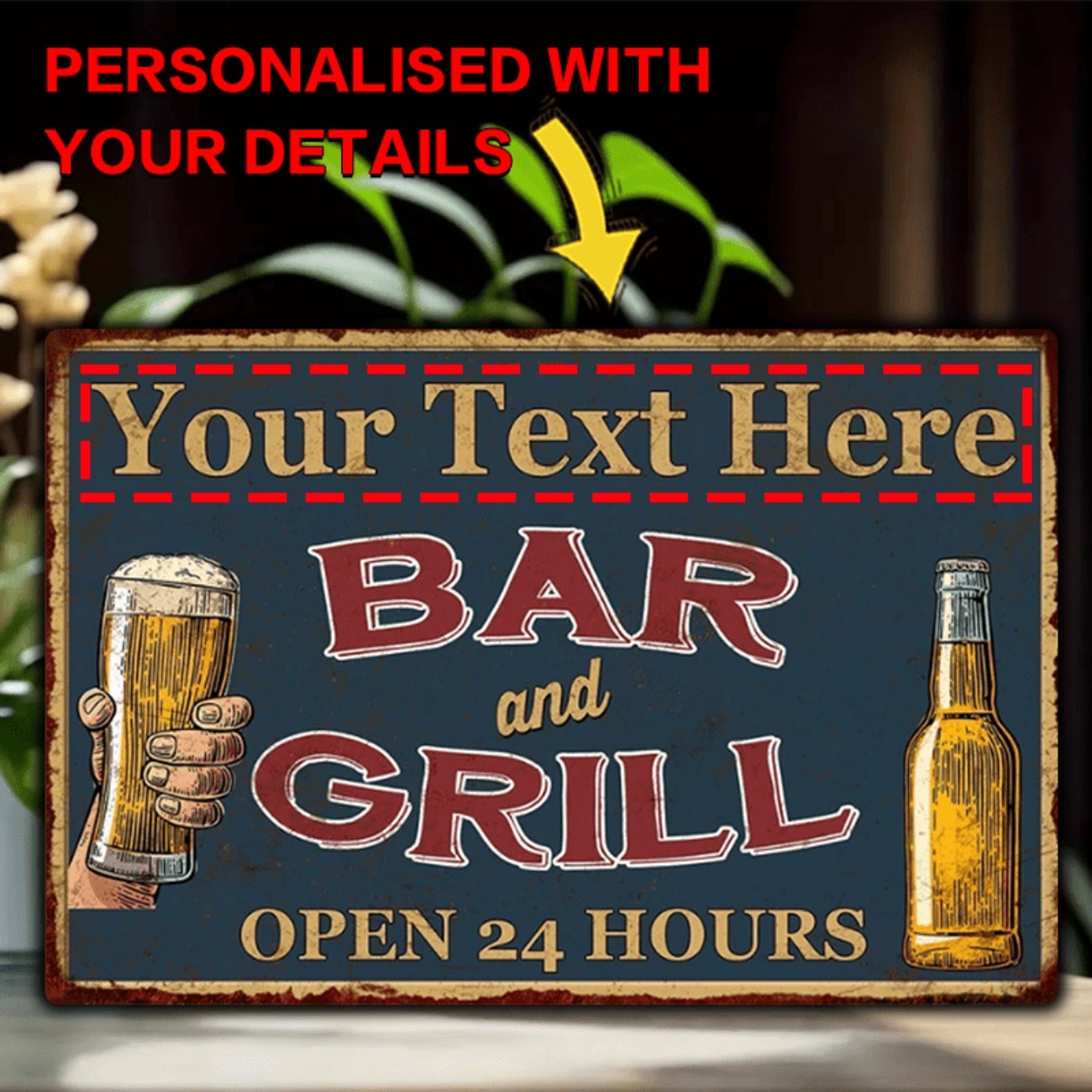 Letrero Metálico de Aluminio P - Home Bar Signs reseña y precio