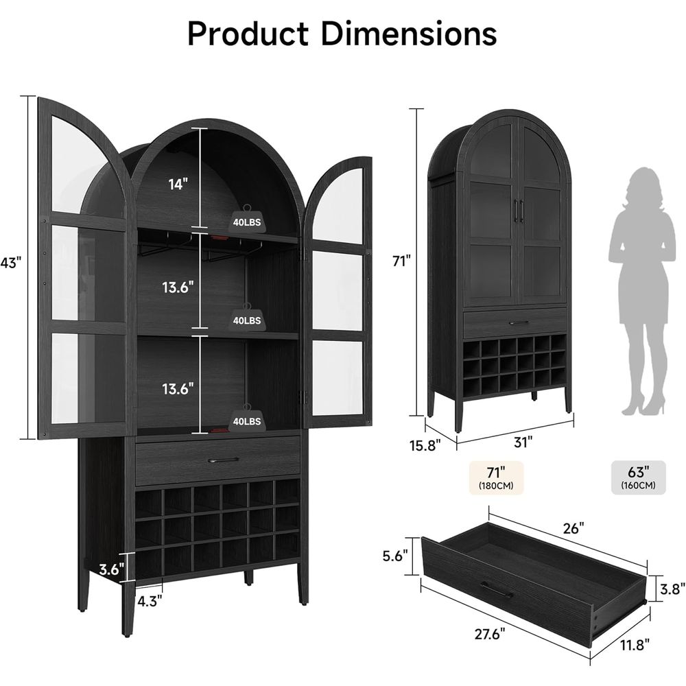 Mueble Bar Arqueado de 71
